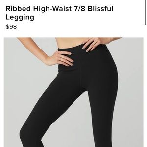 Alo Ribbed 7/8 black leggings